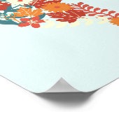 Künstlerischer Blumenfox Thema Wildtierart Poster (Ecke)