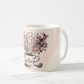 Künstlerischer Boho-Botanik-Kaffeebecher Zweifarbi Kaffeetasse (VorderseiteRechts)