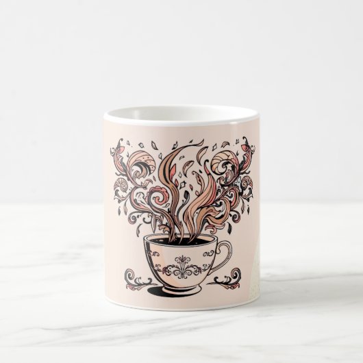 Künstlerischer Boho-Botanik-Kaffeebecher Zweifarbi Kaffeetasse (Mittel)