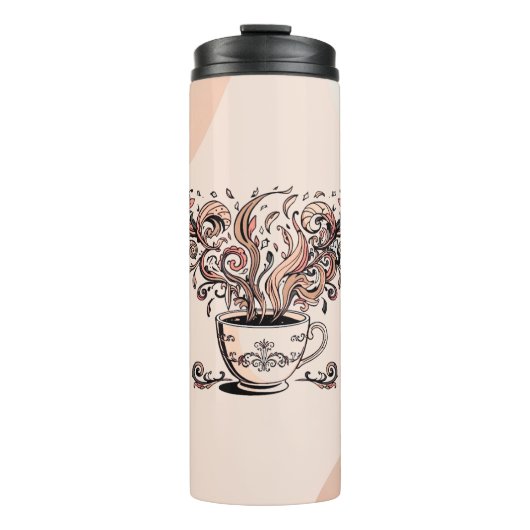 Künstlerischer Boho-Botanik-Kaffeetassen-Reisebech Thermosbecher (Vorderseite)