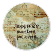 Künstlerischer brauner Sand, Graufarben an der Küs Keramikknauf (Vorderseite)