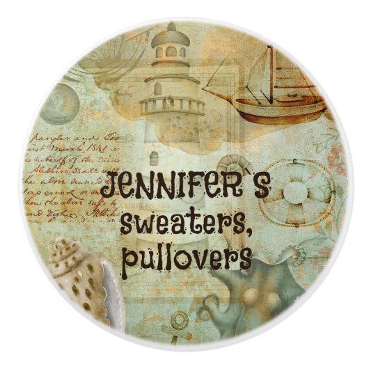 Künstlerischer brauner Sand, Graufarben an der Küs Keramikknauf (Vorderseite)