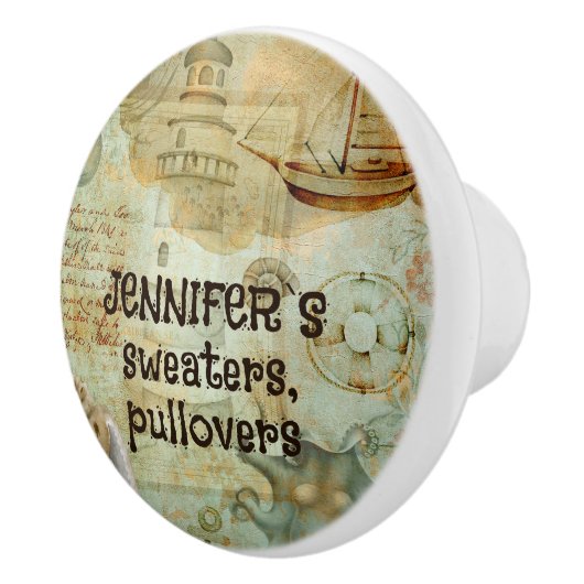 Künstlerischer brauner Sand, Graufarben an der Küs Keramikknauf (Rechts)