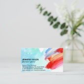künstlerischer Brush Stroke | Aquarell Visitenkarte (Stehend Vorderseite)