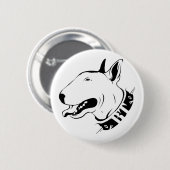 Künstlerischer Bullterrier-Hundezucht-Entwurf Button (Vorne & Hinten)