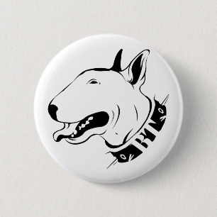 Künstlerischer Bullterrier-Hundezucht-Entwurf Button
