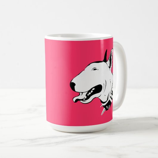 Künstlerischer Bullterrier-Hundezucht-Entwurf Kaffeetasse (VorderseiteRechts)