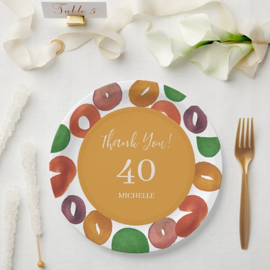 Künstlerischer Bunter Herbst-Papierteller Pappteller (Hochzeit)