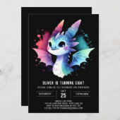 Künstlerischer Charming Dragon Birthday Einladung (Vorne/Hinten)