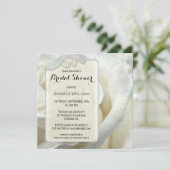 Künstlerischer Chic Silver Rose Blumenbeet Brautpa Einladung (Stehend Vorderseite)