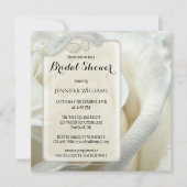 Künstlerischer Chic Silver Rose Blumenbeet Brautpa Einladung (Vorderseite)