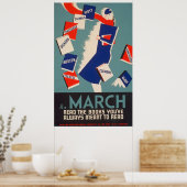 Künstlerischer Deko März Lesen von WPA Vintage Pos (Küche)