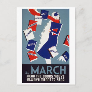 Künstlerischer Deko Reading Postkarte