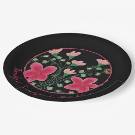 Künstlerischer Designer mit rosa Futter Pappteller