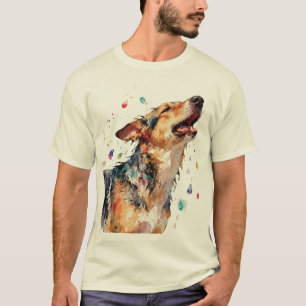 Künstlerischer Dobermann Pinscher & Wasserfarben D T-Shirt