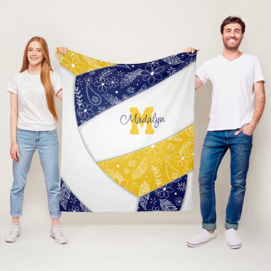 künstlerischer Doodle Marineblau Fleecedecke (Beispiel)