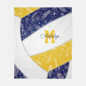 künstlerischer Doodle Marineblau Fleecedecke (Vorderseite)