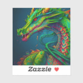 Künstlerischer Drache Aufkleber (Blatt)