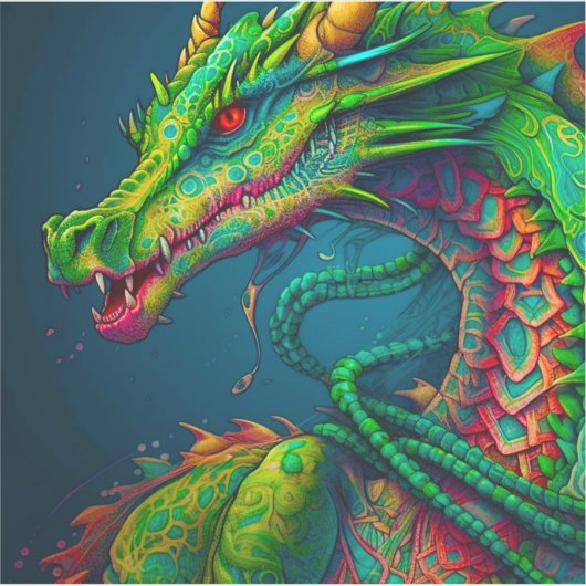 Künstlerischer Drache Aufkleber (Vorderseite)