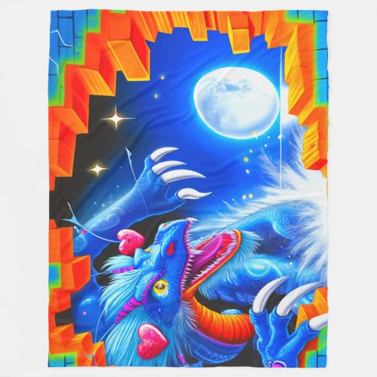 Künstlerischer Drache Fleecedecke (Vorderseite)