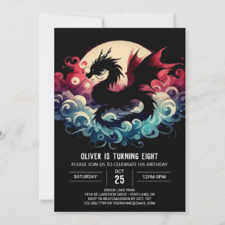 Künstlerischer Drache Geburtstagskinder Einladung