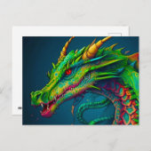 Künstlerischer Drache Postkarte (Vorne/Hinten)