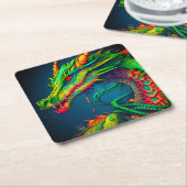 Künstlerischer Drache Rechteckiger Pappuntersetzer (angewinkelt)