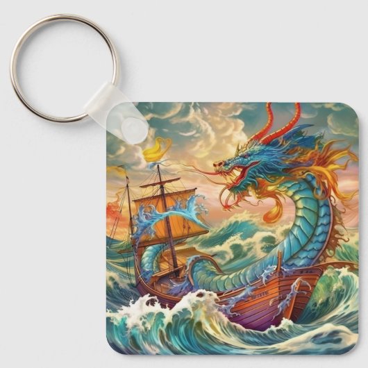 Künstlerischer Drache Schlüsselanhänger (Vorderseite)