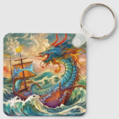 Künstlerischer Drache Schlüsselanhänger (Rückseite)
