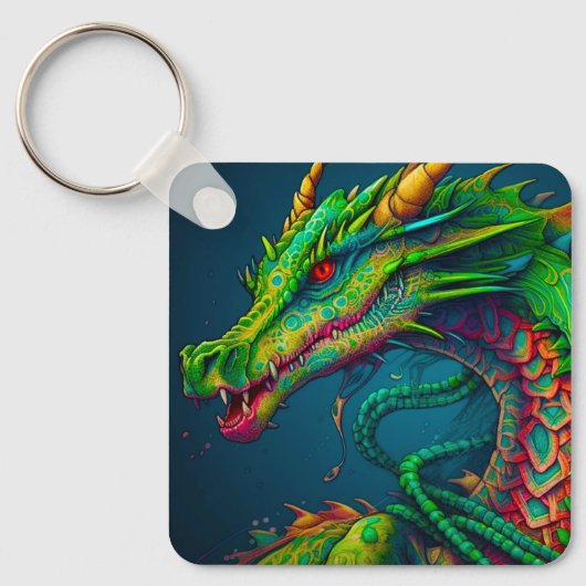 Künstlerischer Drache Schlüsselanhänger (Vorderseite)