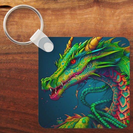 Künstlerischer Drache Schlüsselanhänger (Vorderseite)