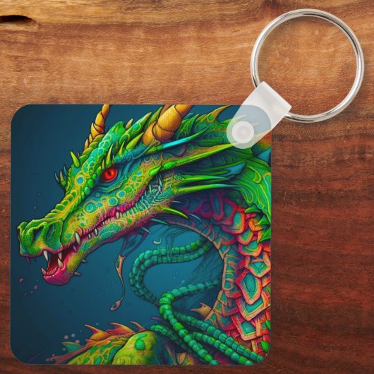 Künstlerischer Drache Schlüsselanhänger (Rückseite)