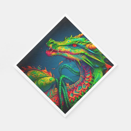 Künstlerischer Drache Serviette (Ecke)