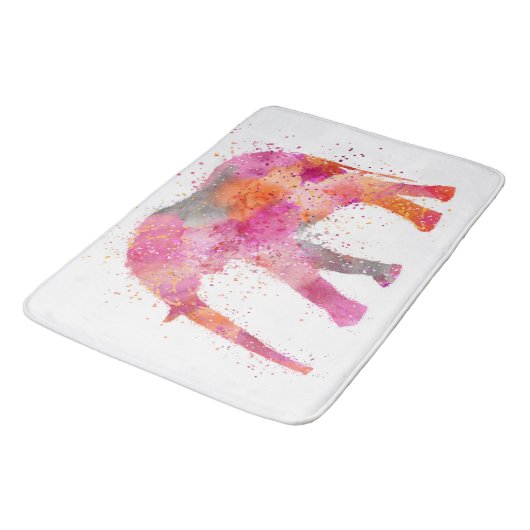 Künstlerischer Elefant Badematte (Schrägansicht)