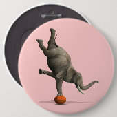 künstlerischer Elefant Button (Vorne & Hinten)