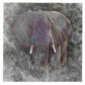 künstlerischer Elefant Fliese (Vorderseite)