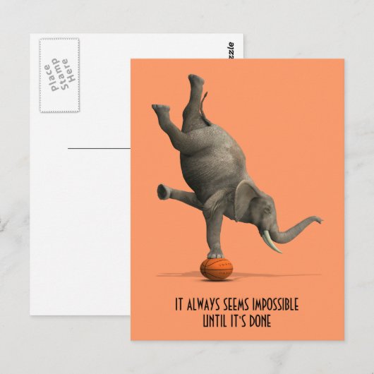 künstlerischer Elefant Postkarte (Vorne/Hinten)