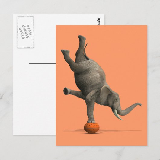 künstlerischer Elefant Postkarte (Vorne/Hinten)