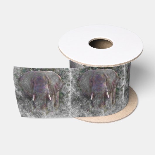künstlerischer Elefant Satinband (Spule)