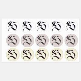 Künstlerischer Elegant Monogram Calligrafy Letter  Etiketten