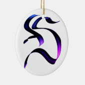 Künstlerischer Elegant Monogram Calligrafy Letter Keramik Ornament (Rechts)