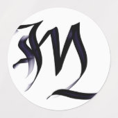 Künstlerischer Elegant-Monogram-Kalligrafie-Buchst Etiketten (Design 1)