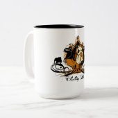 Künstlerischer englischer Bulldoggen-Zucht-Entwurf Zweifarbige Tasse (Vorderseite Links)