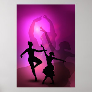 Künstlerischer Entwurf des Balletttänzer-Rosas Poster