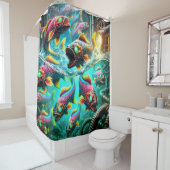 Künstlerischer Fisch Duschvorhang (Beispiel)