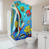 Künstlerischer Fisch Duschvorhang (Beispiel)