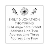 Künstlerischer Floral Leaf Rücksendename Anschrift Gummistempel (Prägung)