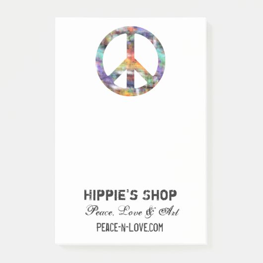 Künstlerischer Frieden Post-it Klebezettel (Vorderseite)