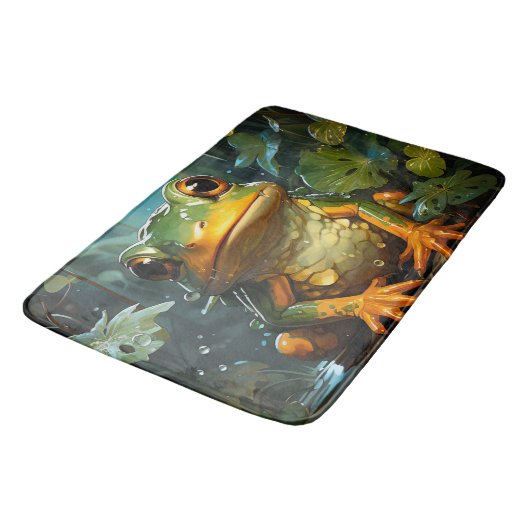 Künstlerischer Frosch Badematte (Schrägansicht)