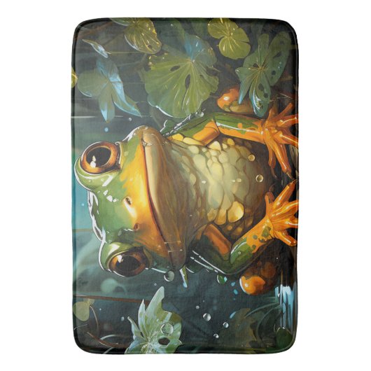 Künstlerischer Frosch Badematte (Vorderseite Vertikal)